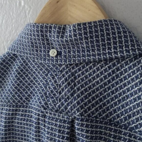 Samurai Jeans Co. Cotton Shirt Shuriken Chidori Houndstooth Made In Japan M - Picture 7 of 14